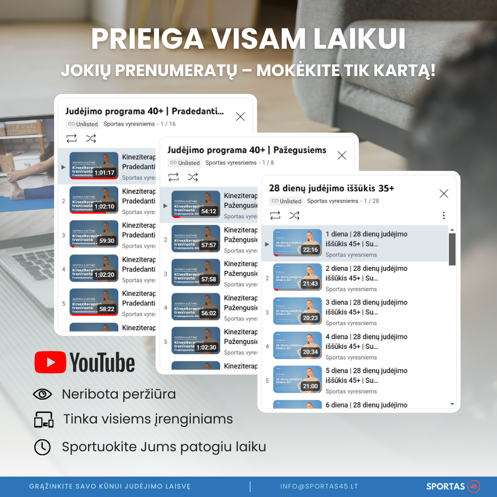 28 Dienų Judėjimo Iššūkis! 45+ Amžiaus Žmonėms – Vasaros Grupė