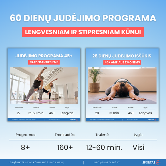 60 Dienų Judėjimo Programa Namuose – Lengvesniam Ir Stipresniam Kūnui