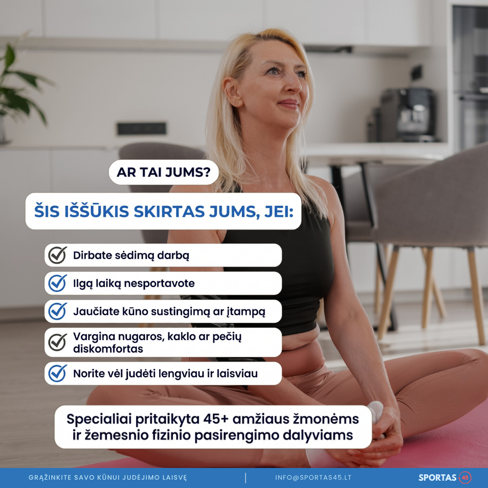 28 Dienų Judėjimo Iššūkis 45+ Amžiaus Žmonėms | Rugsėjo 7 d.