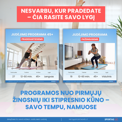 60 Dienų Judėjimo Programa Namuose – Lengvesniam Ir Stipresniam Kūnui