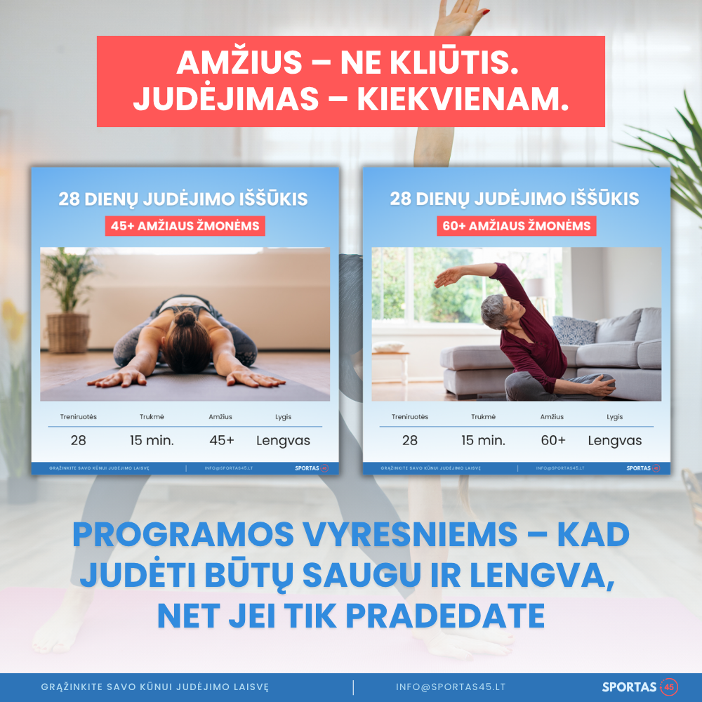 60 Dienų Judėjimo Programa Namuose – Lengvesniam Ir Stipresniam Kūnui