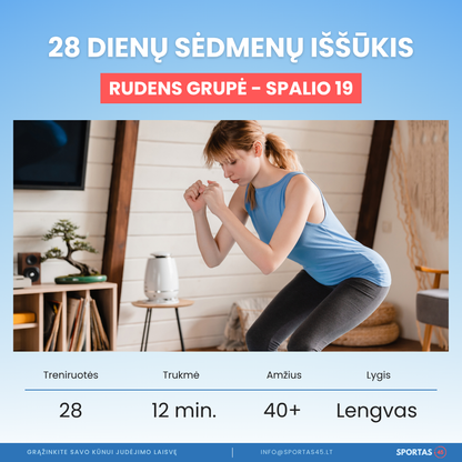 28 Dienų Sėdmenų Stiprinimo Iššūkis 40+ Amžiaus Moterims