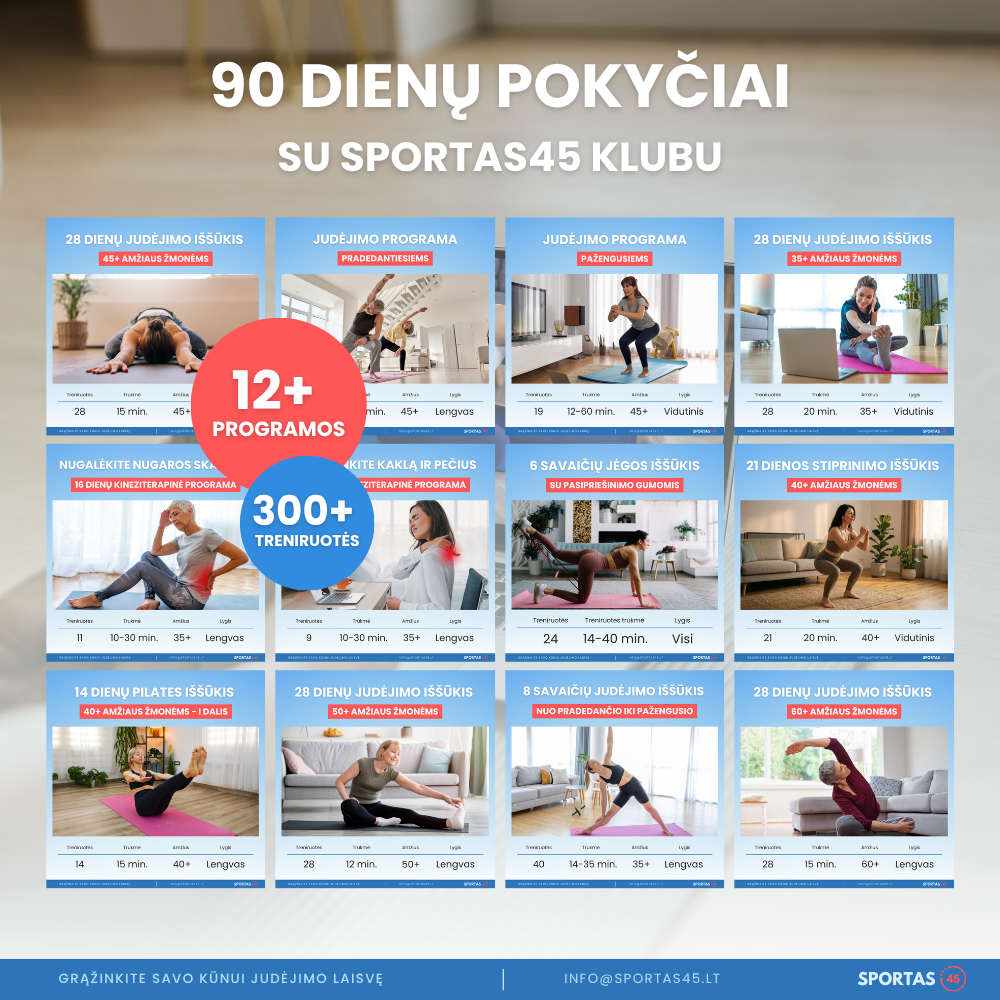 28 Dienų Judėjimo Iššūkis 45+ Amžiaus Žmonėms | Vasaros Grupė