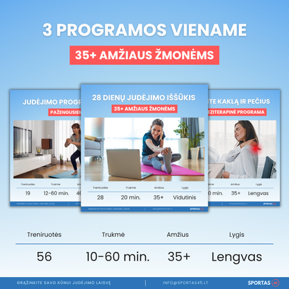 3 Programos Viename – 56 Treniruotės 35+