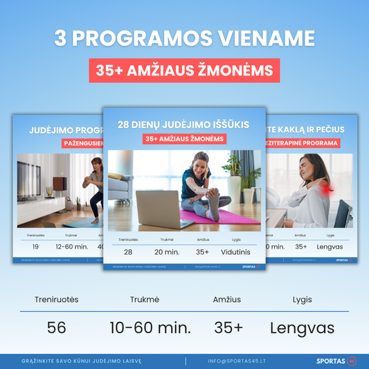 3 Programos Viename 35+ Amžiaus Žmonėms – 56 Treniruotės