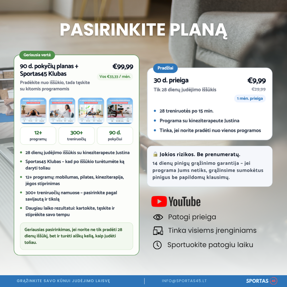 28 Dienų Judėjimo Iššūkis 45+ Amžiaus Žmonėms | Vasaros Grupė