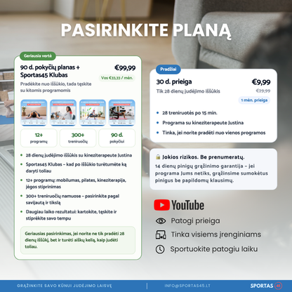 28 Dienų Judėjimo Iššūkis 45+ Amžiaus Žmonėms | Vasaros Grupė
