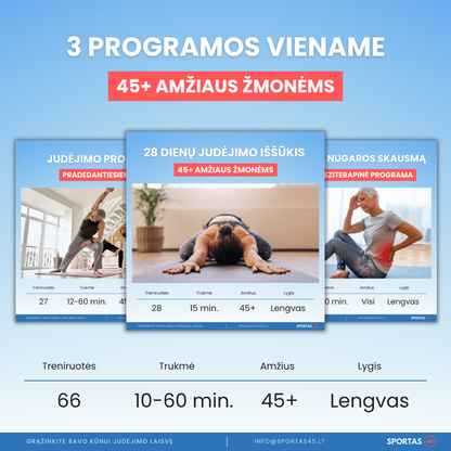 3 Programos Viename – 66 Treniruotės 45+