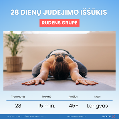 28 Dienų Judėjimo Iššūkis 45+ Amžiaus Žmonėms
