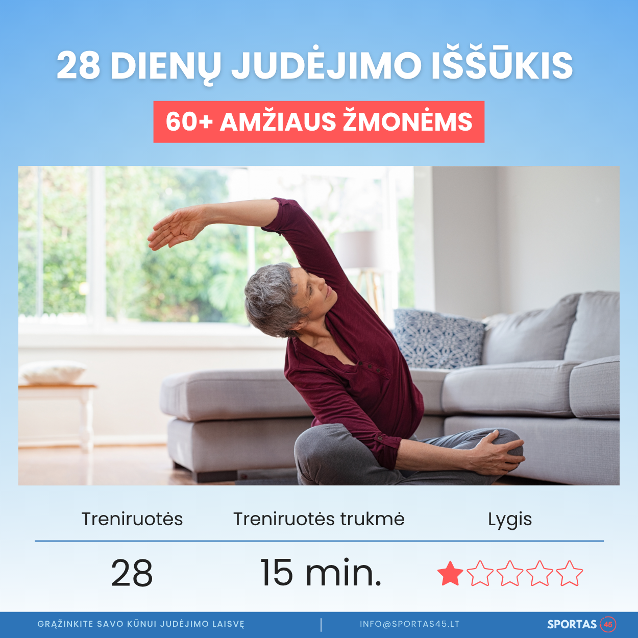 28 Dienų Judėjimo Iššūkis 60+ Amžiaus Žmonėms